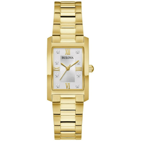 Bulova Classic Diamond Gold Tone Bracelet Watch for Women 21mm