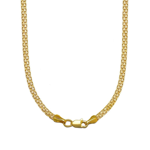 Diamond Cut Bismarck Chain Necklace in Solid 14K Gold