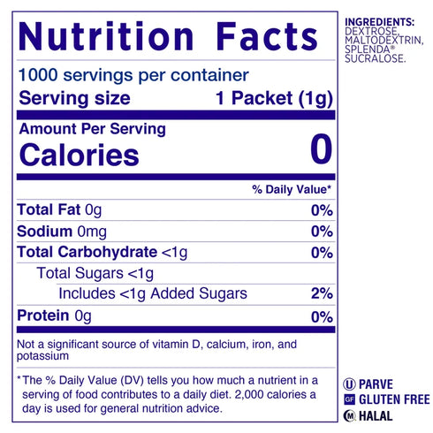 Splenda Zero Calorie Sweetener Packets, 1,000-count
