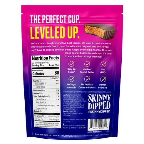 Skinny Dipped Cups, Dark Chocolate Peanut Butter, 30-count