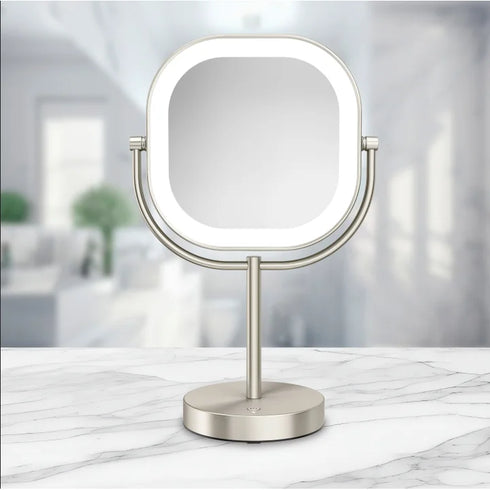 Conair LED Double-Sided Magnification Mirror, 1x/10x – Rechargeable Vanity & Makeup Mirror