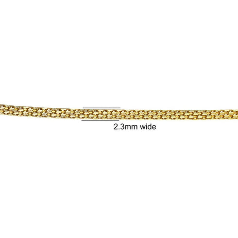 Diamond Cut Bismarck Chain Necklace in Solid 14K Gold