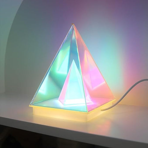 Acrylic Prism Desk Lamp – Pyramid-Shaped LED Light for Home & Office