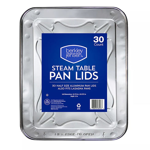 Berkley Jensen Half-Steam Aluminum Pan Lids, 30 ct.