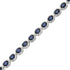 Oval-Cut Cubic Zirconia Halo Tennis Bracelet in Sterling Silver