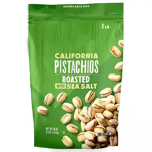 In-Shell Pistachios, 48 oz – Roasted and Salted, Bulk Snack Bag, Quality Nuts for Snacking, Baking, Cooking, Salads, and Desserts – Resealable Pouch for Freshness