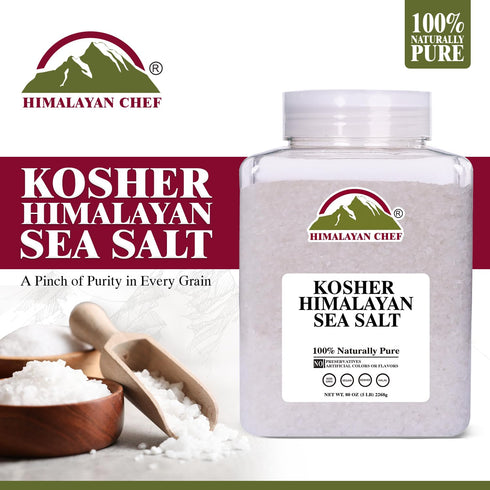 Himalayan Chef Kosher Sea Salt - 5 lbs Plastic Jar