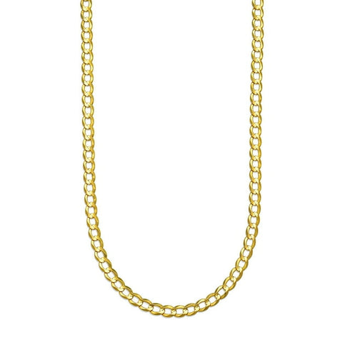 Curb Chain Necklace in Solid 14K Gold