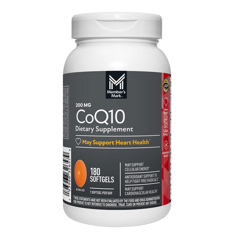 Member’s Mark CoQ10 Softgels, 200 mg, 180 Count – Supports Heart Health & Energy Production