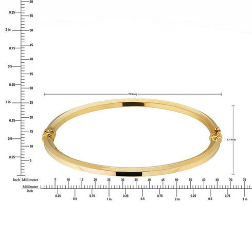 Knife Edge Bangle Bracelet in 14K Solid Gold