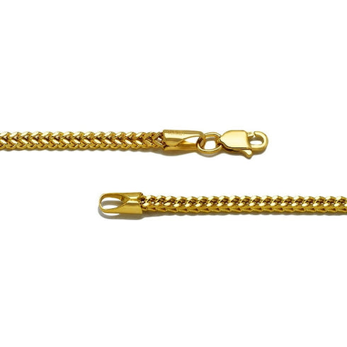 Diamond Cut Franco Chain Necklace in Solid 14K Gold