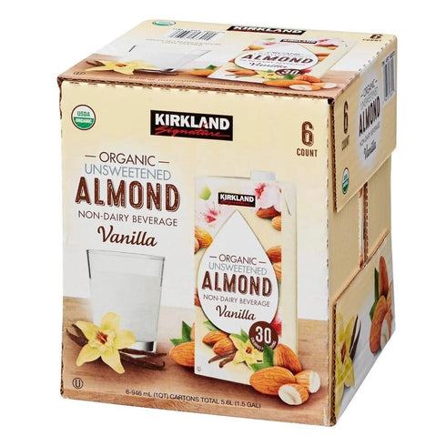 Kirkland Signature, Organic Almond Beverage, Vanilla, 32 fl oz, 6-Count
