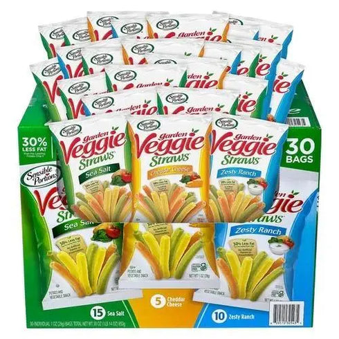 Sensible Portions Garden Veggie Straw, Variety Pack, 30 pk
