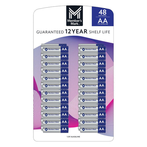 Member's Mark AA Alkaline Batteries – Long-Lasting Power, 48 Pack