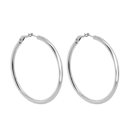 Italian Sterling Silver Hoop Earring Set | Polished Circle Earrings