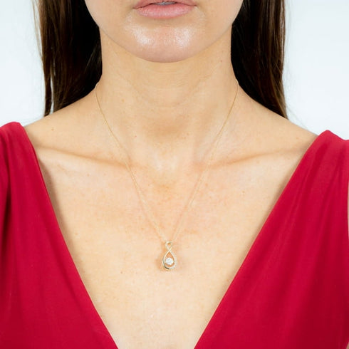 1.50 CT Dancing Diamond Pendant in 14K Gold