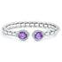 Amethyst and Blue Topaz Bangle Set in Sterling Silver