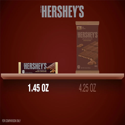 HERSHEY'S Milk Chocolate with Whole Almonds Candy Bars, Full Size, 1.45 oz., 36 pk