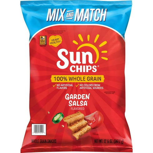 SunChips Garden Salsa Whole Grain Snacks, 12.25 oz Bag