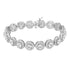 Lab Created Gemstone Halo Tennis Bracelet with Round Cut Stones