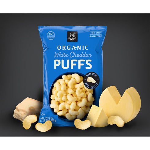 Member's Mark Organic White Cheddar Puffs, 18 oz