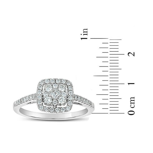 0.50 Carat Total Weight Halo Diamond Ring in 14K Gold