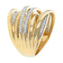 0.55 Carat Multi-Layer Criss-Cross Pave Diamond Ring in 14K Gold