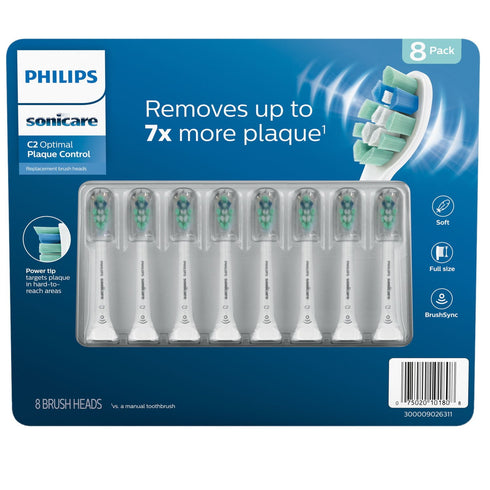 Philips Sonicare Optimal Plaque Control Replacement Brush Heads, 8 ct