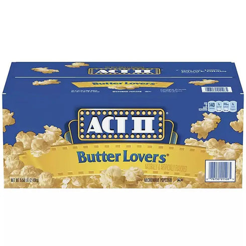 ACT II Butter Lovers Popcorn, – 32 Bags (2.75 oz Each), Made with 100% Whole Grain – Rich, Buttery Flavor in Every Bag – Perfect for Movie Nights, Snacking, or Sharing with Family & Friends