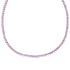 Lab Created Pink Sapphire Tennis Necklace in Sterling Silver