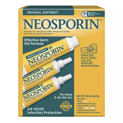 Neosporin Original Ointment For 24-Hour Infection Protection. (1) 1 oz. and (2) 0.5 oz