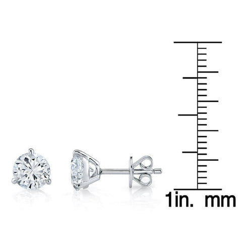 Fancy Cut Lab Created White Sapphire Four Pair Earring Set in Sterling Silver