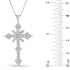 Baguette and Round Cut Diamond Cross Pendant Necklace in 14K Gold