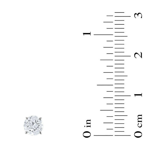 0.96 Carat Round Diamond Stud Earrings in 14K Gold
