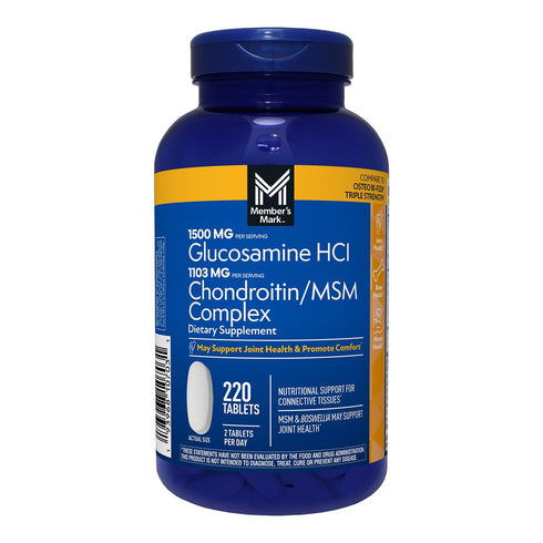 Member’s Mark Glucosamine HCl & Chondroitin with MSM Joint Support Tablets, 220 Count