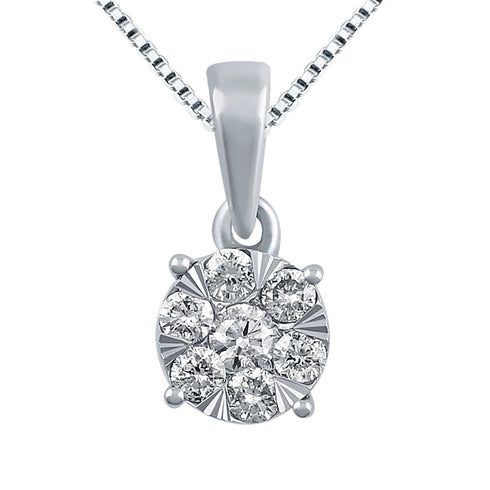 0.23 CT Round Cut Diamond Pendant Necklace in 14K Gold