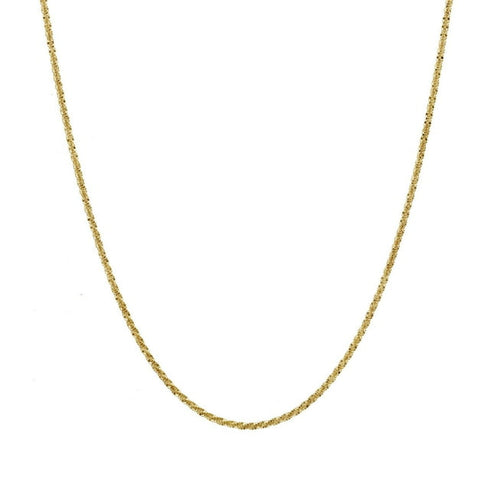 Criss Cross Diamond Cut Sparkle Chain Necklace in 14K Gold