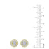 0.46 Carat Diamond Round and Baguette Cut Earrings in 14K Gold