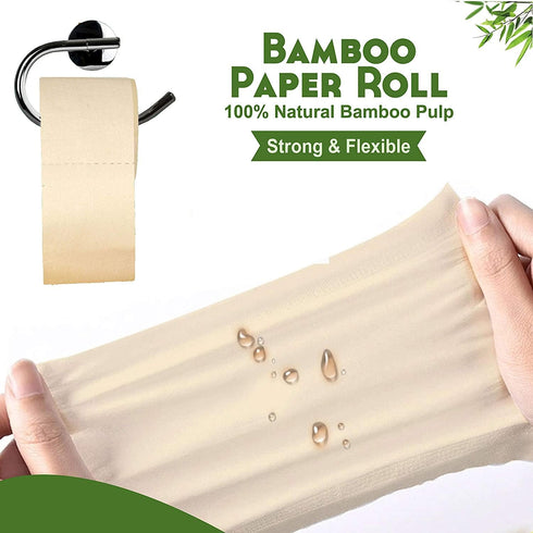 WBM Care Natural Bamboo Toilet Paper, 3-Ply Bath Tissue for Sensitive Skin, Food Grade Standard, 157 Sheets per Roll, Pack of 20 Rolls for a Total 3,140 Sheets