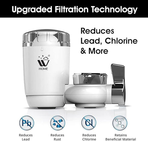 WBM Home Faucet Water Filter – Lead Reduction & Taste Improvement, BPA-Free Purifier, Single Pack