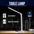 WBM SMART LED Table Lamp, Foldable Desk Lamp with Wireless Charger & USB Port