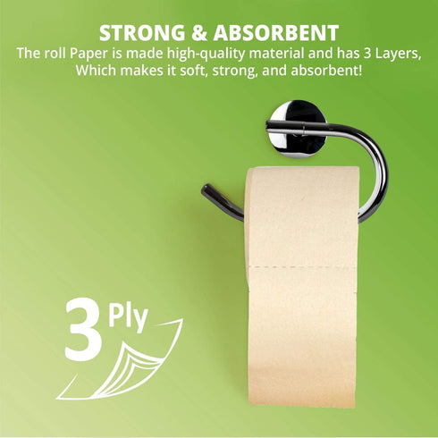 WBM Care Bamboo Toilet Tissue, Strong & Flexible 3-Ply, All Natural Tree Free and Septic Safe Paper Towels – 10 Rolls