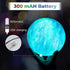 Himalayan Glow Kids Night Galaxy Lamp 5.9-inch 16 Colors LED 3D Star Moon Light with Wood Stand, Remote & Touch Control USB Rechargeable, White