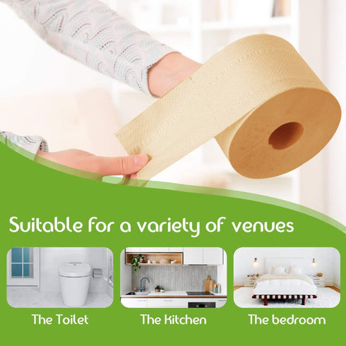 WBM Care Abundance Bamboo Toilet Paper, 10 Super Rolls, 150 Sheets per Roll