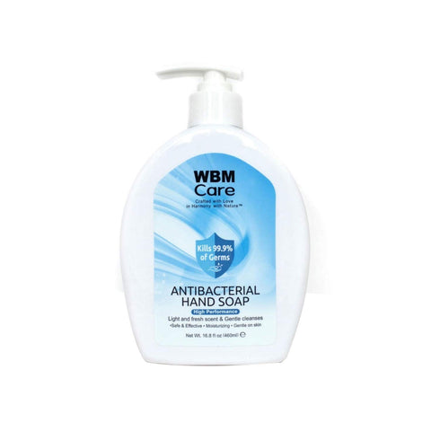 WBM Care Liquid Hand Soap, 15.55 oz Bottle – Gentle Cleanser with Light Fresh Scent