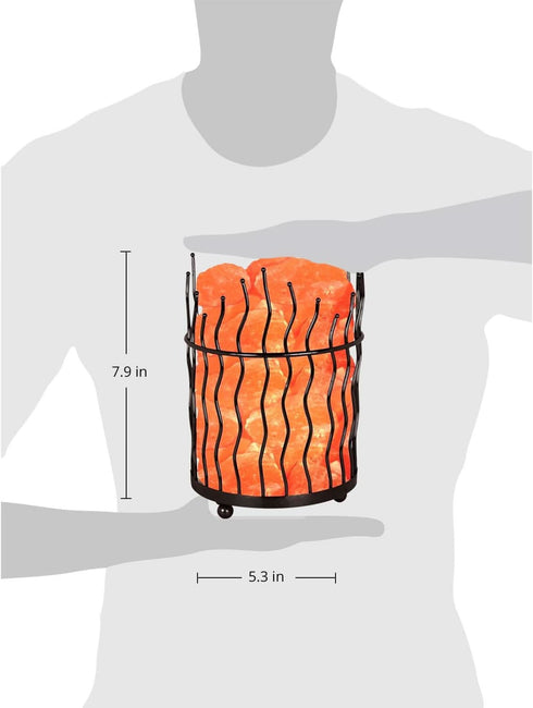 Pillar Style Metal Basket Salt Lamp - 7Lbs  | HIMALAYAN GLOW