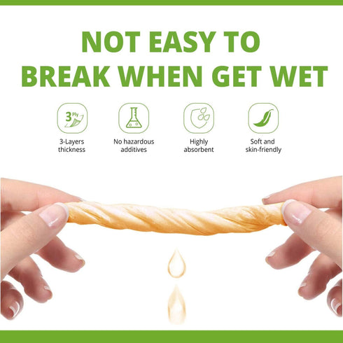 WBM Care Bamboo Toilet Tissue, Strong & Flexible 3-Ply, All Natural Tree Free and Septic Safe Paper Towels – 10 Rolls