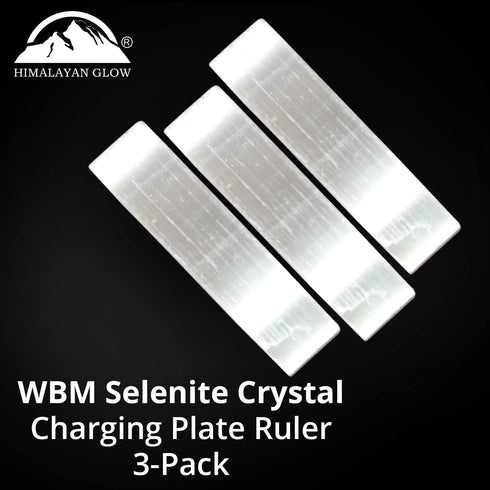 Selenite Charging Plate Ruler 6-8 inch - 3 Pcs | HIMALAYAN GLOW