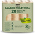 WBM Care Natural Bamboo Toilet Paper, 3-Ply Bath Tissue for Sensitive Skin, Food Grade Standard, 157 Sheets per Roll, Pack of 20 Rolls for a Total 3,140 Sheets