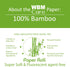 WBM Care Bamboo Toilet Tissue, Strong & Flexible 3-Ply, All Natural Tree Free and Septic Safe Paper Towels – 10 Rolls